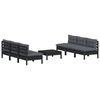 vidaXL 7 Piece Garden Lounge Set with Anthracite Cushions Pinewood