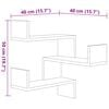 vidaXL Wall Corner Shelf 2 pcs Concrete Grey 40x40x50 cm Engineered Wood