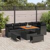 vidaXL Garden Sofa Set 9 pcs Black Poly rattan and powder-coated steel