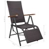 vidaXL Reclining Deck Chair Poly Rattan Brown