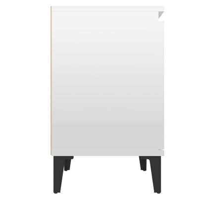 vidaXL Bed Cabinets with Metal Legs 2 pcs High Gloss White 40x30x50 cm