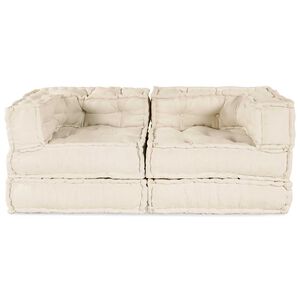 vidaXL Modular Sofa Unit 2 pcs Fabric Cream 140 x 70 x 56 cm