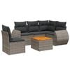 vidaXL 6 Piece Garden Sofa Set with Cushions Grey Poly Rattan