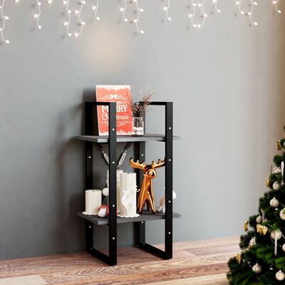 vidaXL 2-Tier Book Cabinet Grey 40x30x70 cm Solid Pine Wood