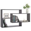 vidaXL Wall Shelf High Gloss Grey 104x20x58.5 cm Engineered Wood