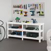 vidaXL Work Bench with Shelf White 181 x 50 x 80 cm Solid Pine Wood