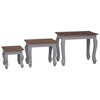 vidaXL Nesting Table | Brown, White | Solid Mahogany Wood | Small, Medium, Large
