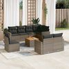 vidaXL 9 Piece Garden Sofa Set with Cushions Grey Poly Rattan
