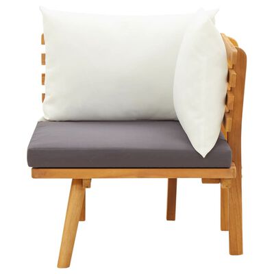 vidaXL Garden Corner Sofa with Cushions Solid Acacia Wood