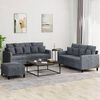 vidaXL 3 Piece Sofa Set with Cushions Dark Grey Velvet