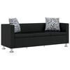 vidaXL Sofa Set Artificial Leather 3-Seater 2-Seater Armchair Black