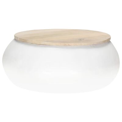 vidaXL Coffee Table White 68x68x30 cm Solid Mango Wood