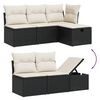 vidaXL 9 Piece Garden Sofa Set with Cushions Black Poly Rattan
