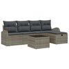 vidaXL Garden Sofa Set 6 pcs Grey Poly Rattan