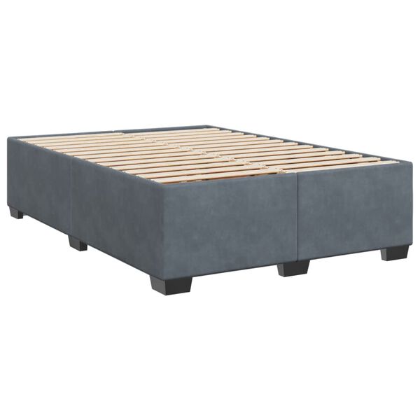 vidaXL Box Spring Bed with Mattress Dark Grey Double Velvet