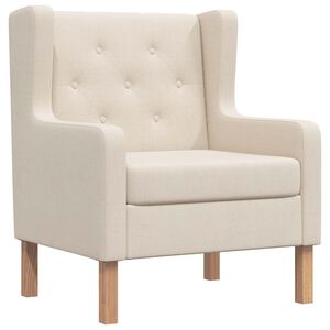 vidaXL Armchair Cream White Fabric