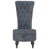vidaXL High Back Chair Dark Grey Velvet Button Design