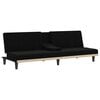 vidaXL Sofa Bed with Cup Holders Black Fabric