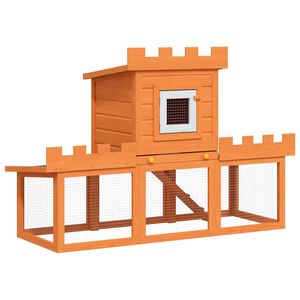 vidaXL Rabbit Hutch | Wooden Brown and Green Roof
