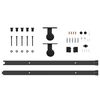 vidaXL Sliding Door Hardware Kit 213.5 cm Steel Black