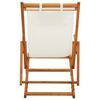 vidaXL Folding Beach Chair Solid Eucalyptus Wood and Fabric Cream