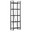 vidaXL 5-Tier Bookcase Black 60x30x180 cm Solid Mango Wood