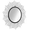 vidaXL Wall Mirror | Black | Powder-coated steel, mirrored glass | 80cm Diameter