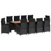 vidaXL Outdoor Dining Set 11 pcs Black Poly Rattan