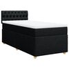 vidaXL Box Spring Bed with Mattress Black King Single Fabric