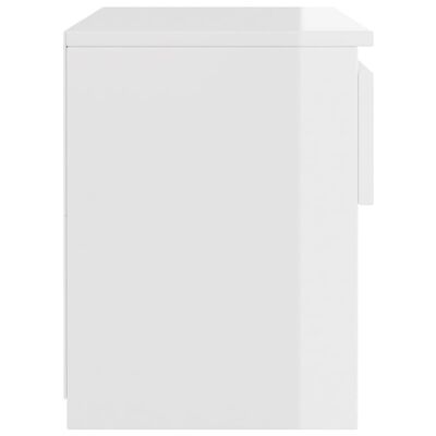 vidaXL Bedside Cabinet High Gloss White 40x30x39 cm Engineered Wood