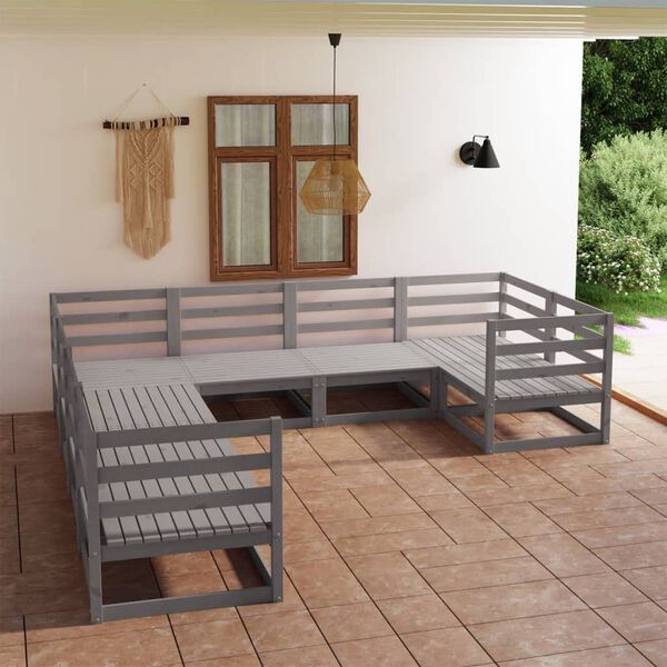 vidaXL 8 Piece Garden Lounge Set Solid Pinewood