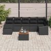 vidaXL Garden Sofa Set with Cushion 8 pcs Black Poly Rattan