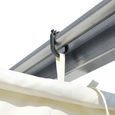 vidaXL Pergola with Retractable Roof Cream White Steel 3x3 m