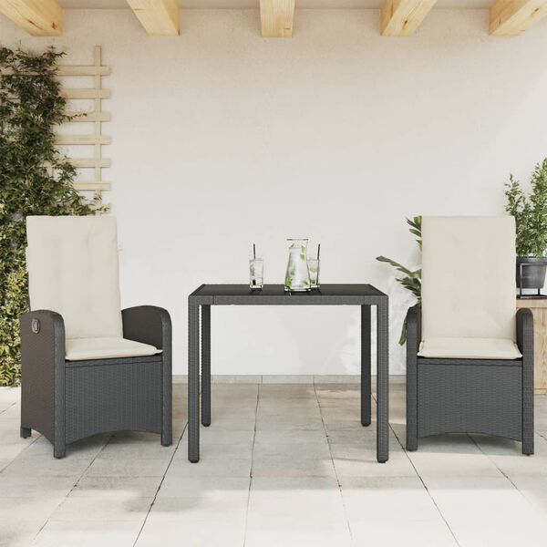 vidaXL 5 Piece Garden Dining Set with Cushions Grey Poly Rattan