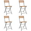 vidaXL 5 Piece Folding Bistro Set Solid Wood Acacia and Steel