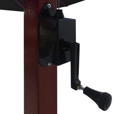 vidaXL Hanging Parasol with Wooden Pole 400x300 cm Black