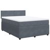 vidaXL Box Spring Bed with Mattress Dark Grey Double Velvet