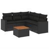 vidaXL 6 Piece Garden Sofa Set with Cushions Black Poly Rattan