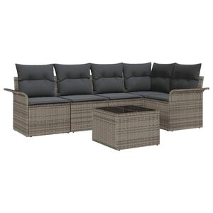 vidaXL Garden Sofa Set 6 pcs Poly Rattan