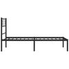 vidaXL Metal Bed Frame without Mattress with Headboard Black 107x203cm