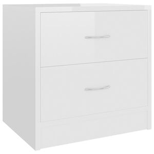 vidaXL Bedside Cabinet | High gloss white | Engineered wood | Medium