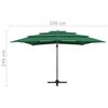 vidaXL 4-Tier Garden Parasol with Aluminium Pole Green 250x250 cm