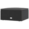 vidaXL Garden Footstool with Cushion Black Poly Rattan