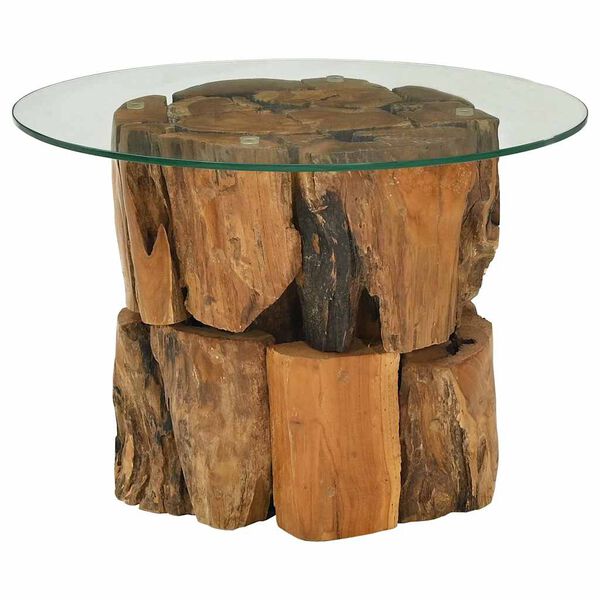 vidaXL Coffee Table Solid Teak Driftwood 60 cm