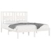 vidaXL Bed Frame without Mattress White Solid Wood Double