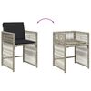 vidaXL 7 Piece Garden Dining Set with Cushions Light Grey Poly Rattan