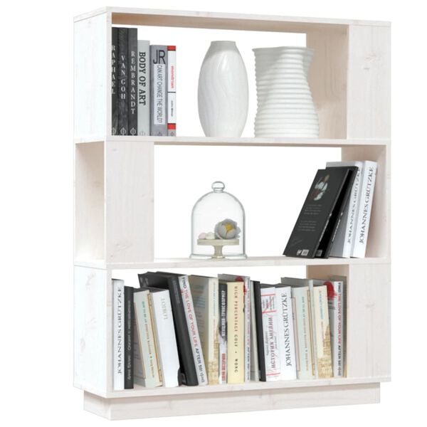 vidaXL Book Cabinet/Room Divider White 80x25x101 cm Solid Wood Pine