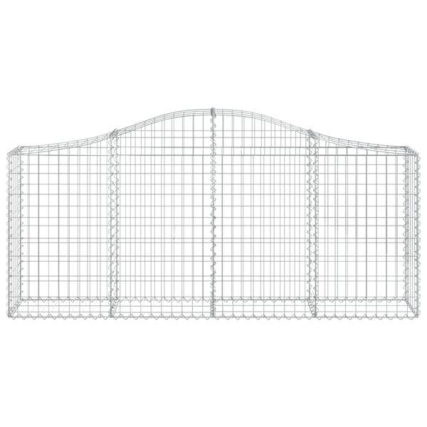 vidaXL Arched Gabion Baskets 13 pcs 200x30x80/100 cm Galvanised Iron