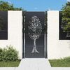 vidaXL Garden Gate Anthracite 100x175 cm Steel Tree Design