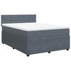 vidaXL Box Spring Bed with Mattress Dark Grey Queen Velvet